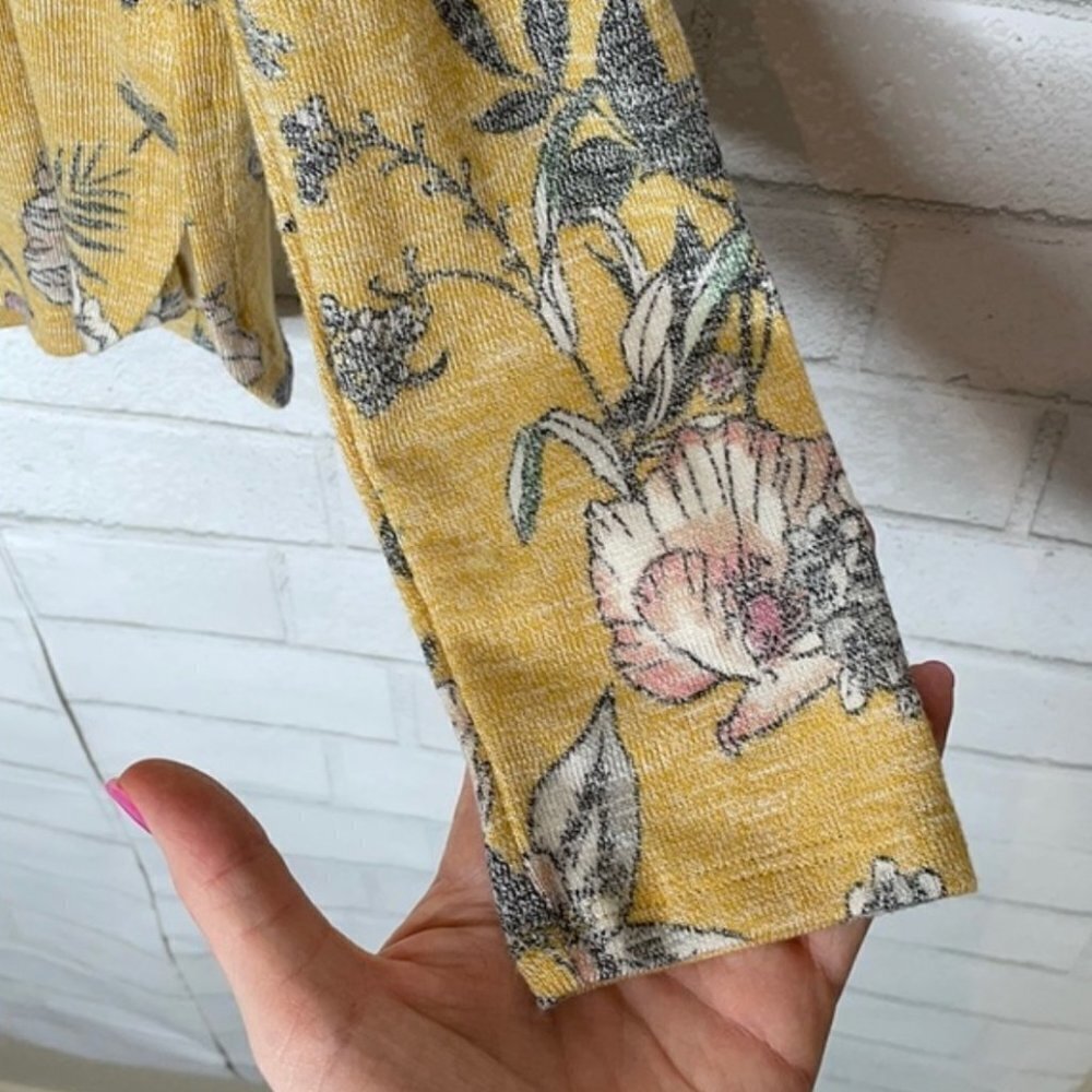 Love Fire Cold Shoulder Yellow Floral Long Sleeve - Picture 4 of 8